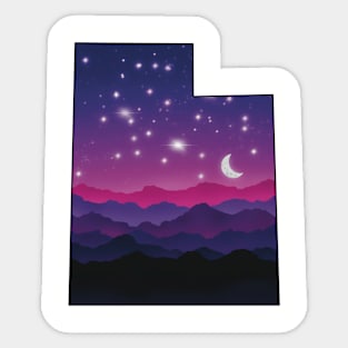 Utah mountains at night Sticker